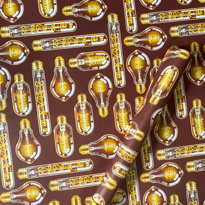 Wrapping Paper: Lightbulbs x 5 Sheets