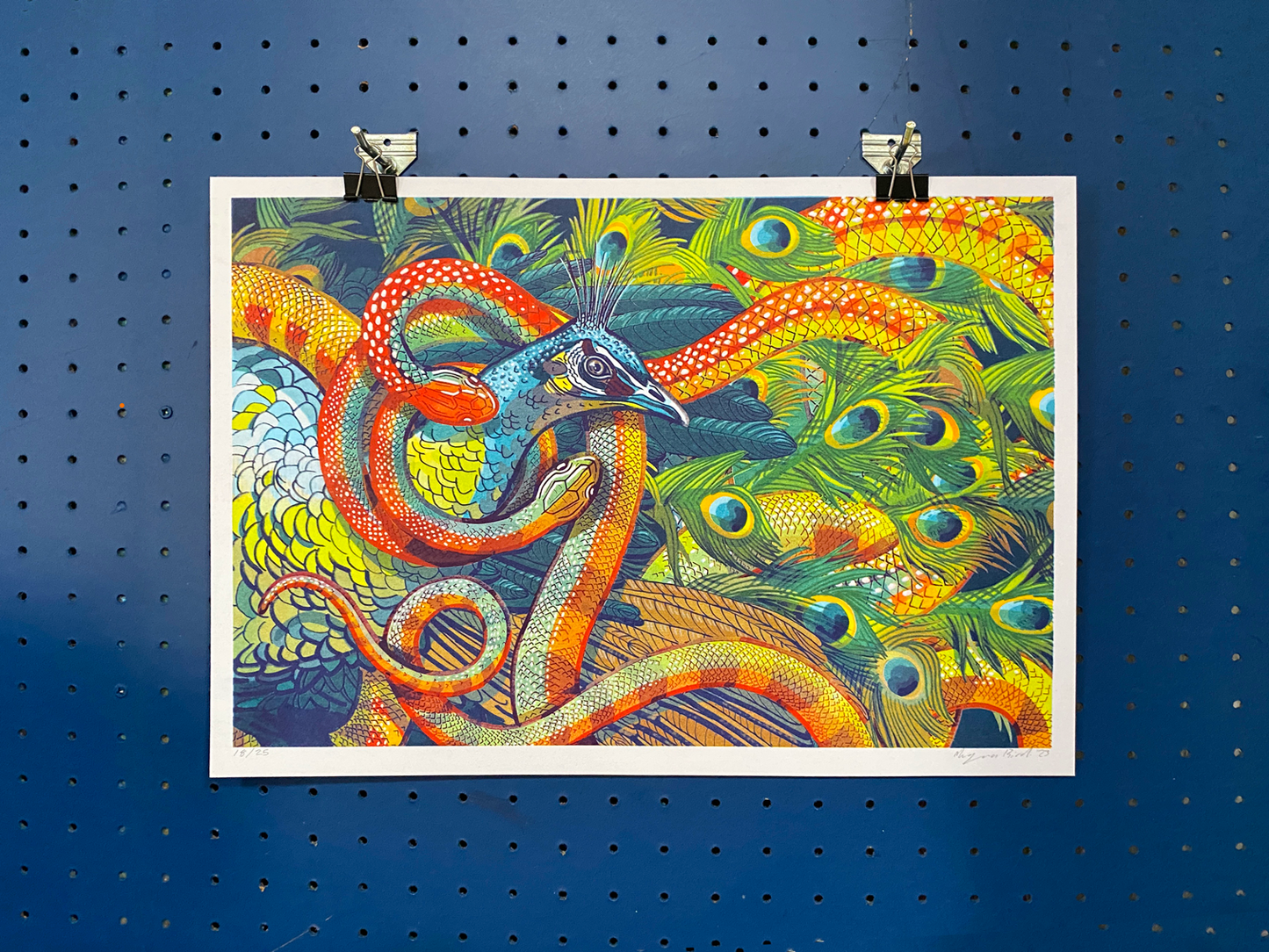 RISO Print - Peacock Snake