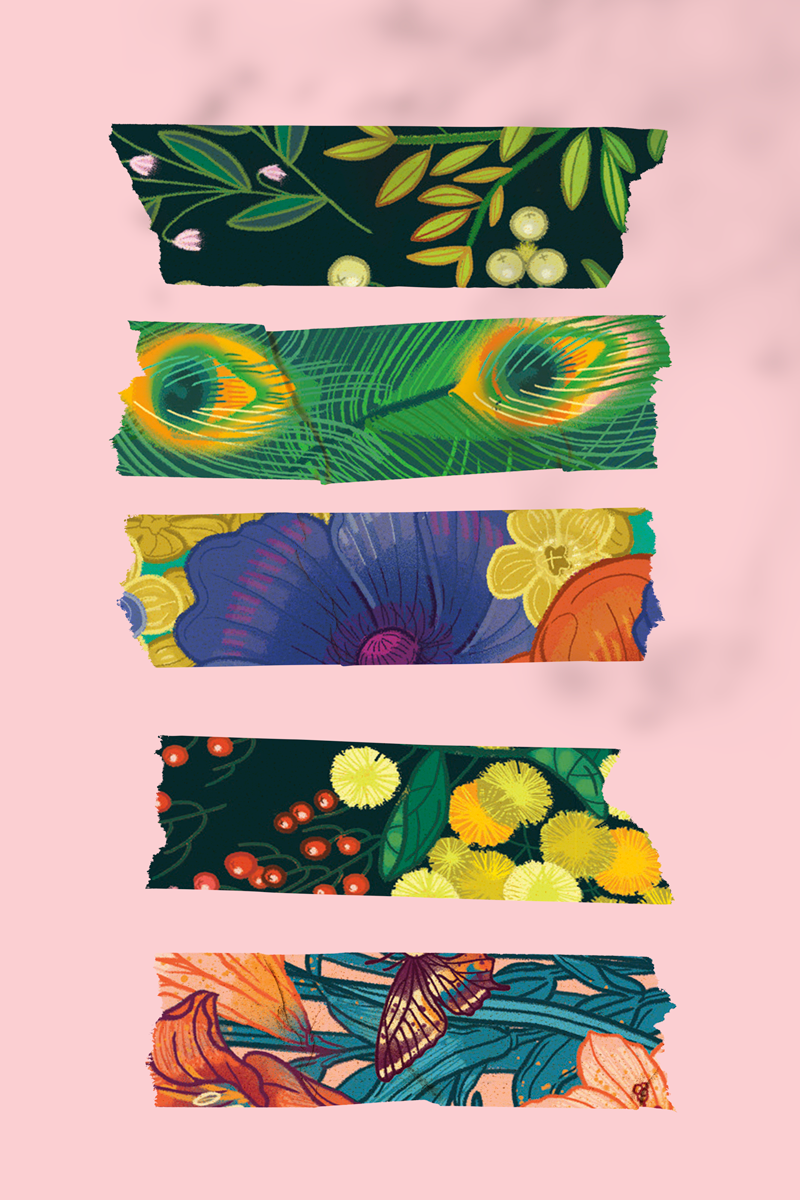 Washi Tape - Anemone 15mm